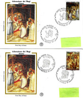 ITALIA ITALY - 1987 Natale GIOTTO ASSISI Presepe, PADOVA Epifania 2v. Su 2 Buste Filagrano Gold Fdc - 8707 - 1981-90: Marcophilie