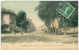 69.BELLEVILLE SUR SAONE.n°4815.LA PLACE AUX PAILLES ET LA GRANDE RUE - Belleville Sur Saone