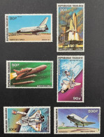 TOGO 1977 - NEUF**/MNH - Série Complète Mi 1249 / 1254 - YT 903 / 905 + PA 328 / 330 - SPACE ESPACE SPACE SHUTTLE - Togo (1960-...)