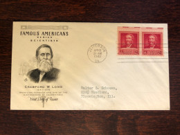 USA FDC COVER 1940 YEAR DOCTOR LONG SURGERY ANESTHESIA HEALTH MEDICINE STAMPS - 1851-1940