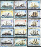 Falkland Islands 1978 Postal Ships 15v Without Year, Mint NH, Transport - Post - Ships And Boats - Post