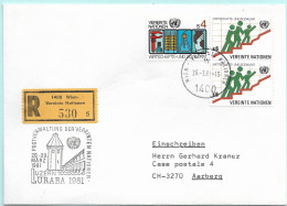 UNO-Wien R-Brief Luraba 81 Luzern CH Erinnerungsstempel MI-No 99 - Cartas & Documentos