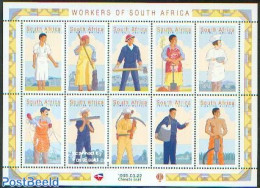 South Africa 1999 Professions 10v M/s, Mint NH, Health - Nature - Science - Health - Fishing - Mining - Post - Unused Stamps