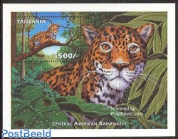 Tanzania 1999 Jaguar S/s, Central American Rainforest, Mint NH, Nature - Animals (others & Mixed) - Cat Family - Tansania (1964-...)