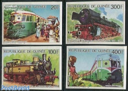 Guinea, Republic 1986 150 Years Railways 4v, Imperforated, Mint NH, Transport - Railways - Treni