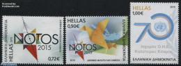 Greece 2015 United Nations, NOTOS 3v, Mint NH, History - Various - United Nations - Philately - Maps - Neufs