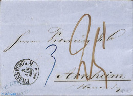 Germany, Empire 1860 Folding Letter From Frankfurt A.M. To Arnhem (NL), Postal History - Autres & Non Classés