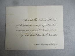 CINEMA ANNABELLA ET JEAN MURAT FAIRE PART DE MARIAGE - Huwelijksaankondigingen