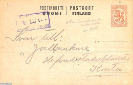Finland 1917 Postcard 10p, Used, Used Postal Stationary - Briefe U. Dokumente