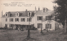 56 PORT-LOUIS      HOTEL DE LA PLAGE  Tennis-Electricité-Garage   Telephone 26   TB PLAN Env. 1930  Voir Verso. RARE - Port Louis