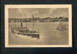 "UEBERLINGEN" 1926, AK "Ansicht Vom See Aus Mit Dampfer Und Segelschiff" (A1060) - Überlingen