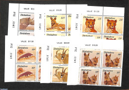 Zimbabwe 1989 Mammals, Corner Blocks Of 4 [+], Mint NH, Nature - Animals (others & Mixed) - Zimbabwe (1980-...)