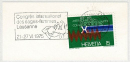 Schweiz / Helvetia 1975, Flaggenstempel Sages-femmes / Hebammen / Midwives Lausanne, Säugling / Baby - Andere & Zonder Classificatie