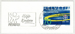 Schweiz / Helvetia 1996, Flaggenstempel Hilft Kindern / Children's Health St. Gallen, Pestalozzi, Erzieher / Educator - Sonstige & Ohne Zuordnung