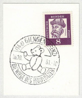 Deutsche Bundespost 1961, Ortswerbestempel Giengen, Teddybären / Ours En Peluche / Teddy Bears - Andere & Zonder Classificatie