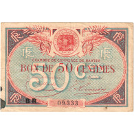 France, Nantes, 50 Centimes, TB, Pirot:88-3 - Chamber Of Commerce