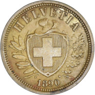 Monnaie, Suisse, 2 Rappen, 1890, Bern, TTB+, Bronze, KM:4.1 - Autres & Non Classés