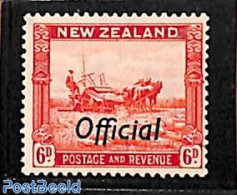 New Zealand 1936 6d, Perf. 13.5:14, OFFICIAL, Stamp Out Of Set, Unused (hinged), Various - Agriculture - Nuovi