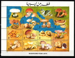 Libyen 1554-1569 Postfrisch Zusammendruckbogen / Pilze #KC434 - Libia