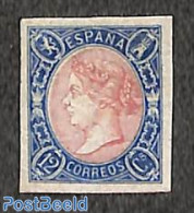 Spain 1865 12Cs Blue/rosa With Attest Comex, Unused (hinged) - Neufs