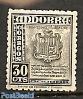 Andorra, Spanish Post 1948 30c, Stamp Out Of Set, Mint NH, History - Coat Of Arms - Unused Stamps