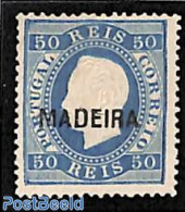 Madeira 1879 50R, Perf. 13.5, Stamp Out Of Set, Without Gum, Unused (hinged) - Madère
