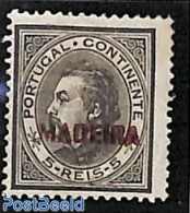 Madeira 1880 5R, Perf. 12.5, Stamp Out Of Set, Without Gum, Unused (hinged) - Madère