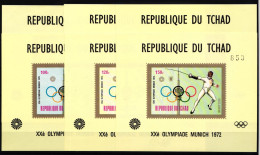 Tschad 582-587 Postfrisch Einzelblöcke B / Olympia #KC415 - Ciad (1960-...)