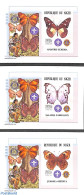 Niger 2002 Butterflies, Scouting 3 S/s, Imperforated, Mint NH, Nature - Sport - Various - Butterflies - Scouting - Lio.. - Rotary, Club Leones