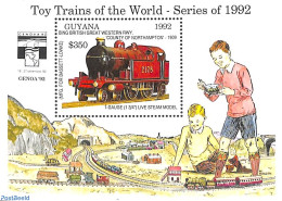 Guyana 1992 Model Railways S/s, Mint NH, Transport - Various - Railways - Toys & Children's Games - Treni