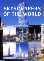 Nevis 2022 Skyscrapers Of The World 6v M/s, Mint NH - St.Kitts Und Nevis ( 1983-...)