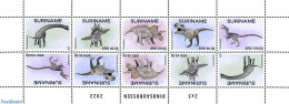 Suriname, Republic 2022 Dinosaurs M/s, Mint NH, Nature - Prehistoric Animals - Prehistorics