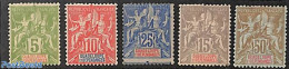 Guadeloupe 1900 Definitives 5v, Unused (hinged) - Neufs