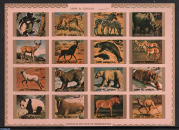 Umm Al-Quwain 1972 Animals 16v M/s, Imperforated, Mint NH, Nature - Animals (others & Mixed) - Bears - Camels - Cat Fa.. - Umm Al-Qiwain