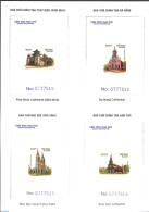 Vietnam 2022 Curch Architecture 4 S/s In Folder, Mint NH, Religion - Churches, Temples, Mosques, Synagogues - Iglesias Y Catedrales