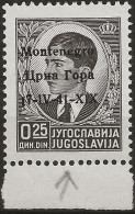 OIMO1pN - 1941 Occ. Milit. Ital. MONTENEGRO, Sass. Nr. 1p, Francobollo Nuovo Senza Linguella **/ Varietà - Montenegro