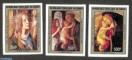 Congo Republic 1983 Christmas 3v, Imperforated, Mint NH, Religion - Christmas - Art - Paintings - Weihnachten