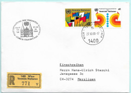 UNO-Wien R-Brief Hansa 80 Lübeck-Travemünde D Erinnerungsstempel MI-No 08 - Storia Postale