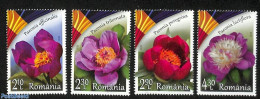Romania 2023 Peony, National Flower 4v, Mint NH, Nature - Flowers & Plants - Nuovi