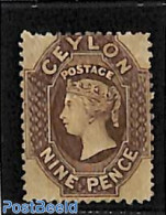 Sri Lanka (Ceylon) 1863 9d, WM Crown-CC, Unused, Without Gum, Unused (hinged) - Sri Lanka (Ceylon) (1948-...)