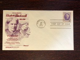 USA FDC COVER 1974 YEAR DOCTOR BLACKWELL HEALTH MEDICINE STAMPS - 1971-1980