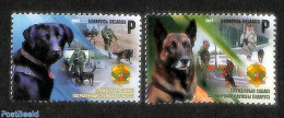 Belarus 2022 Border Guard Service Dogs 2v, Mint NH, Nature - Dogs - Belarus