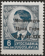 OIMO9L - 1941 Occ. Milit. Ital. MONTENEGRO, Sass. Nr. 9, Francobollo Nuovo Con Traccia Di Linguella */ - Montenegro