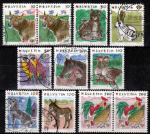 Switzerland / Helvetia / Schweiz / Suisse 1990-1995 ⁕ Tiere / Animals FAUNA ⁕ 11v Used - Gebraucht