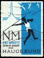 NORVÈGE / NORWAY - 1965 "NM FRI-IDRETT" Norwegian Athletics Championships HAUGESUND Poster Stamp - Used - Leichtathletik