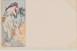 MUCHA Alphonse : Série De 4 Cartes Postales "les Saisons" Vers 1900 - Bon état (marques D'album) - Mucha, Alphonse