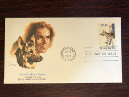 USA FDC COVER 1979 YEAR BLINDNESS BLIND DOGS HEALTH MEDICINE STAMPS - 1971-1980