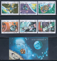 Cuba 1984 Mi# 2844-2849, Block 81 Used - Cosmonauts' Day / Space - Nordamerika