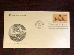 USA FDC COVER 1981 YEAR DISABLED PEOPLE HEALTH MEDICINE STAMPS - 1981-1990