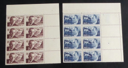 FRANCE - 1947 - PA N°YT. 21 Et 22 - Série En Blocs De 8 Bord De Feuille - Neuf Luxe** / MNH - 1927-1959 Neufs